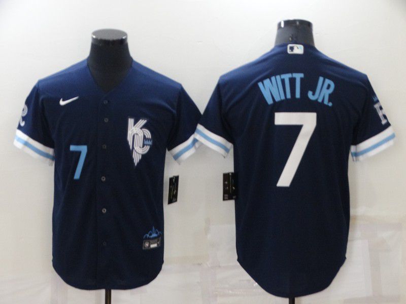 Men Kansas City Royals 7 Witt jr Blue City Edition Game Nike 2022 MLB Jersey